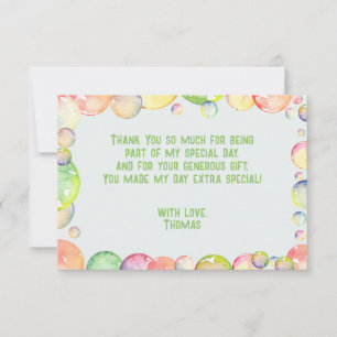 Pop on over! Soap bubbles birthday kid Thank You Card