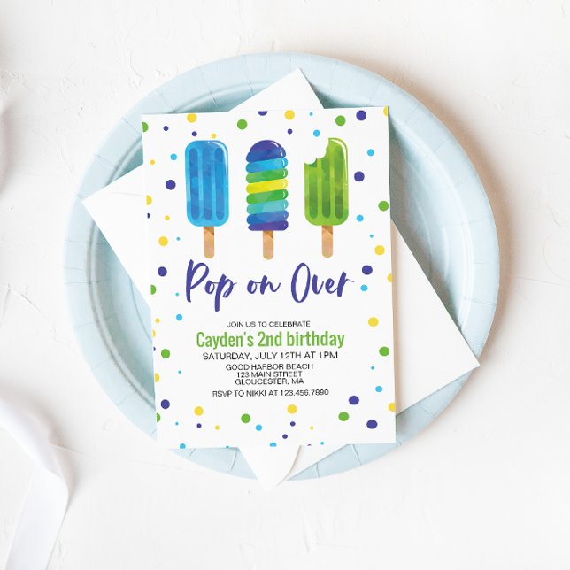 Pop On Over Summer Birthday Invitation (Creator Uploaded)