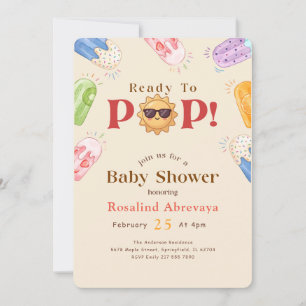 Pop on Over Summer Popsicle Baby Shower Invitation