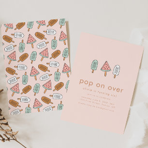 Pop on Over Summer Popsicle Birthday Party Invite