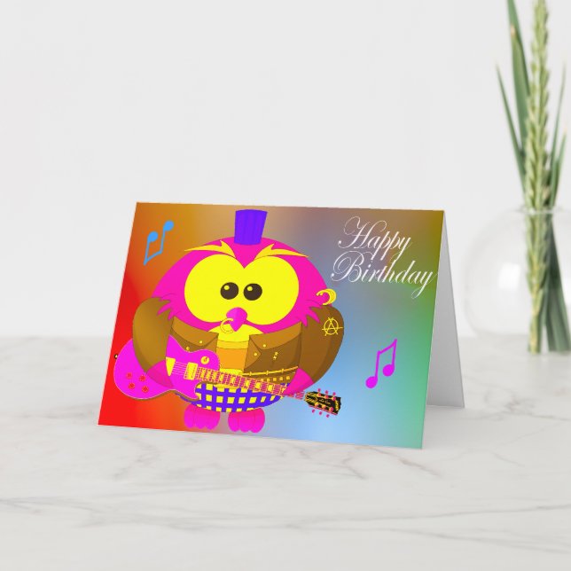 Pop Owl Birthday card (Front)