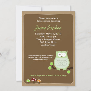 Pop Owl Nature 5x7 Baby Shower Invitation