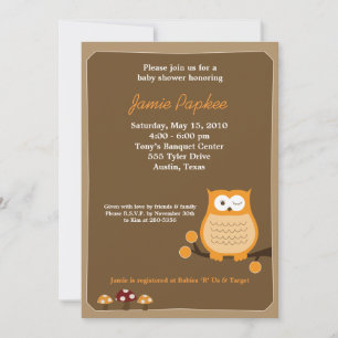 Pop Owl Nature 5x7 Baby Shower Invitation