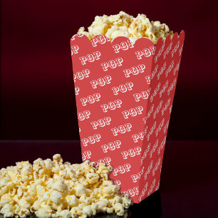 Pop Pattern Red Movie Popcorn Favour Box