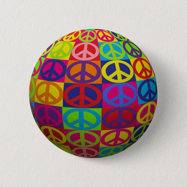 Pop Peace Ball 6 Cm Round Badge (Front)