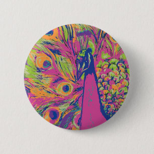Pop Peacock 6 Cm Round Badge