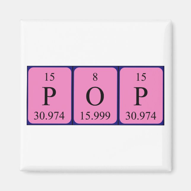 Pop periodic table name magnet (Front)