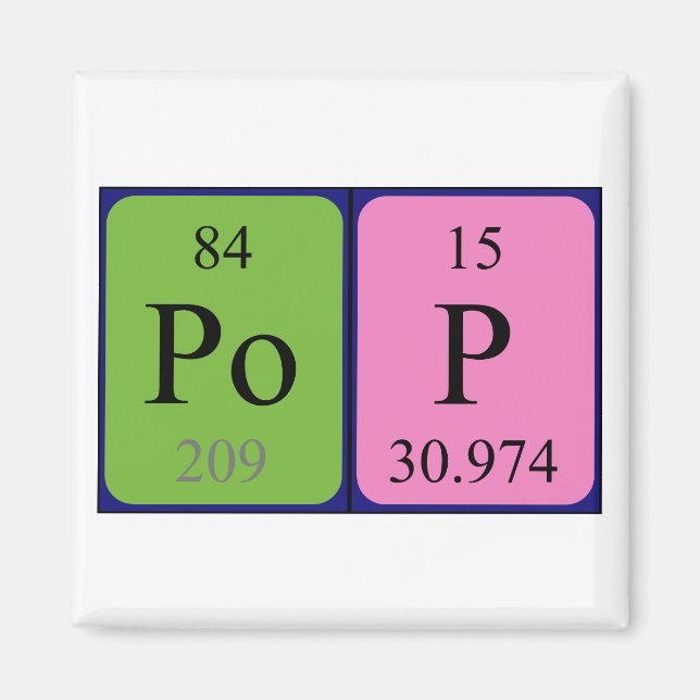 Pop periodic table name magnet (Front)