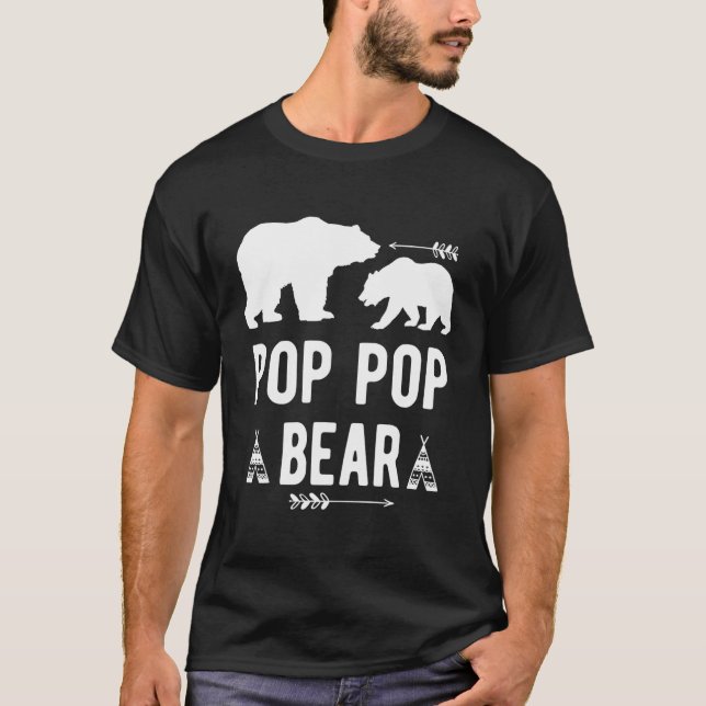 Pop Pop Bear Arrow Grandpa Bear Gift Grandparents T-Shirt (Front)