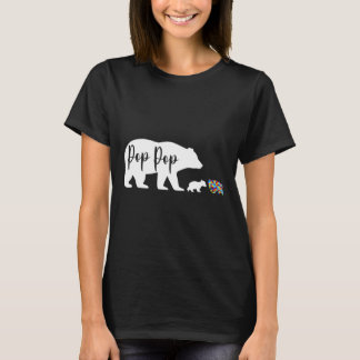 Pop Pop Bear Autism Awareness Love Support Family T-Shirt