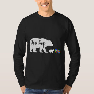 Pop Pop Bear Autism Awareness Love Support Family T-Shirt