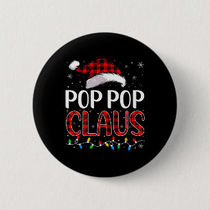 Pop Pop Claus Christmas Lights Matching Family Xma 6 Cm Round Badge