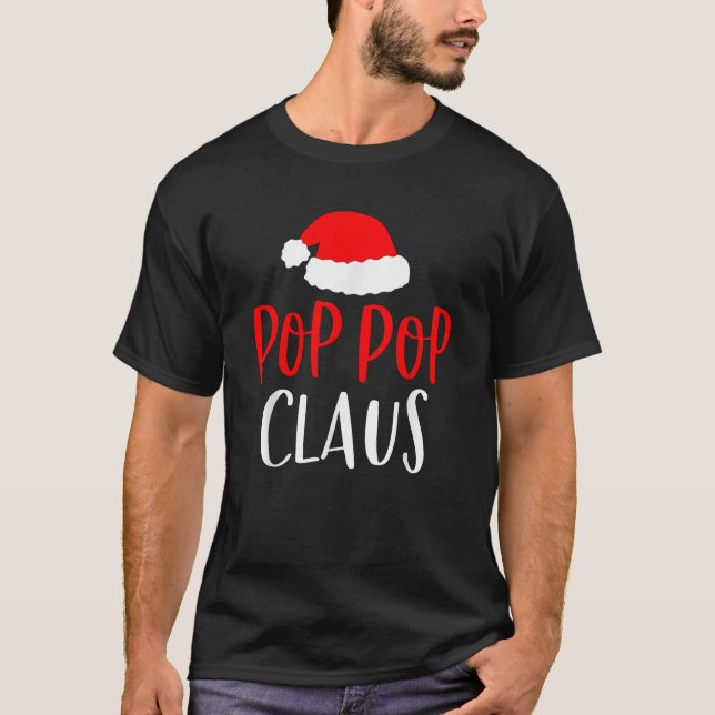 Pop Pop Claus Funny Christmas Pyjamas PJs Grandpa  T-Shirt (Front)
