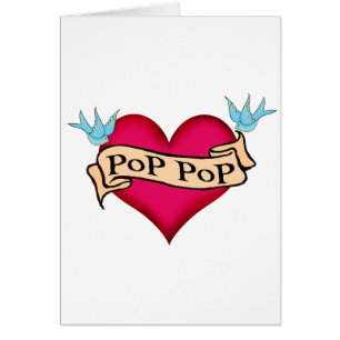 Pop Pop - Custom Heart Tattoo T-shirts & Gifts