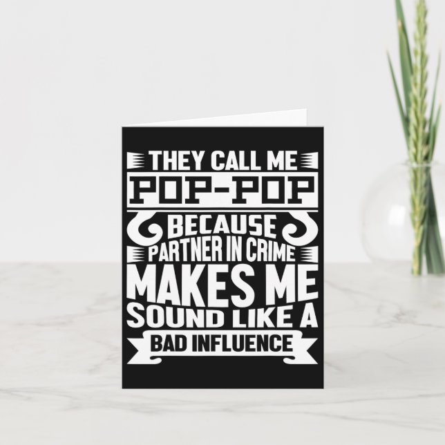 Pop Pop Dad Shirt Valentine Fathers Day Christmas  Card (Front)