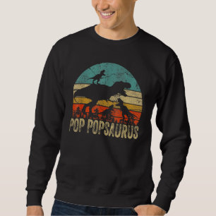 Pop Pop Dinosaur Pop Popsaurus 3 Two Kids Christma Sweatshirt