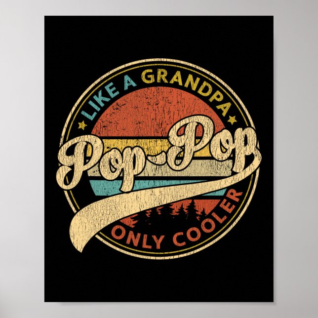 Pop Pop Like A Grandpa Only Cooler Retro Pop-pop F Poster (Front)