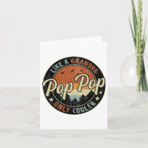 Pop Pop Like A Grandpa Only Cooler Vintage Retro F Card