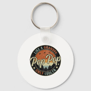 Pop Pop Like A Grandpa Only Cooler Vintage Retro F Key Ring