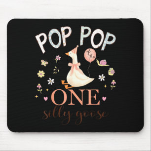 Pop pop of the one silly goose 1st birthday girl mouse mat