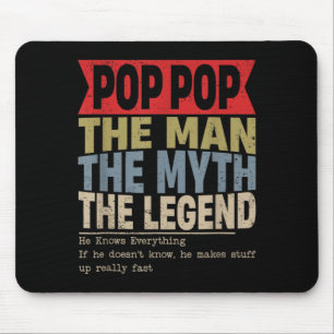 Pop Pop Retro Fathers Day Mouse Mat