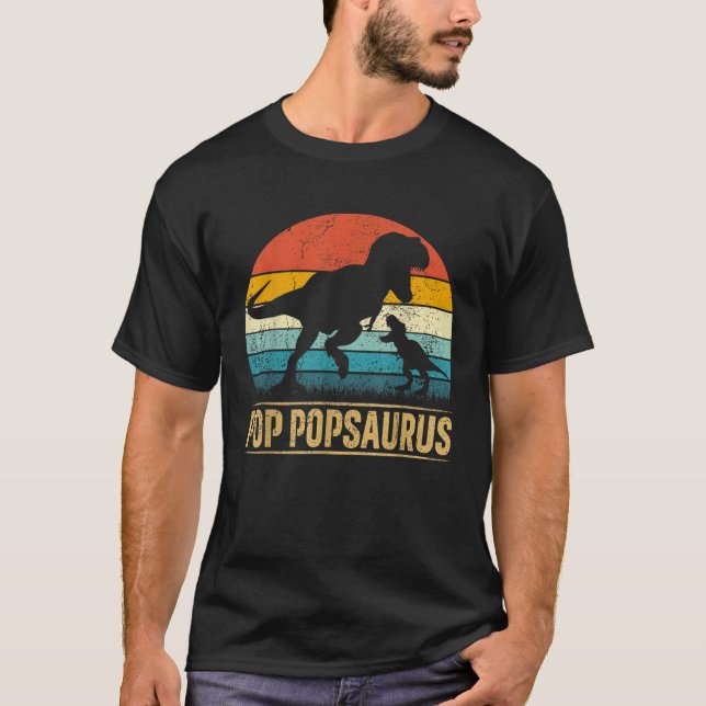 Pop Pop Saurus T Rex Dinosaur Pop PopSaurus Father T-Shirt (Front)