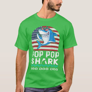 Pop Pop Shark Fathers Day Gift From Wife Son Daugh T-Shirt