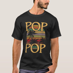 Pop Pop Vintage Used Look Sunset Retro Father's D T-Shirt