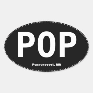 POP Popponesset MA Oval Bumper Sticker