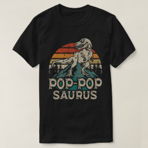 Pop-popsaurus Dinosaur Grandpa Saurus Fathers Day T-Shirt