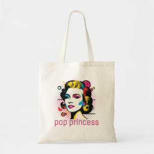 Pop princess, woman face, abstract art face tote bag