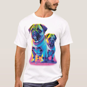 Pop Pugs in Pink  T-Shirt