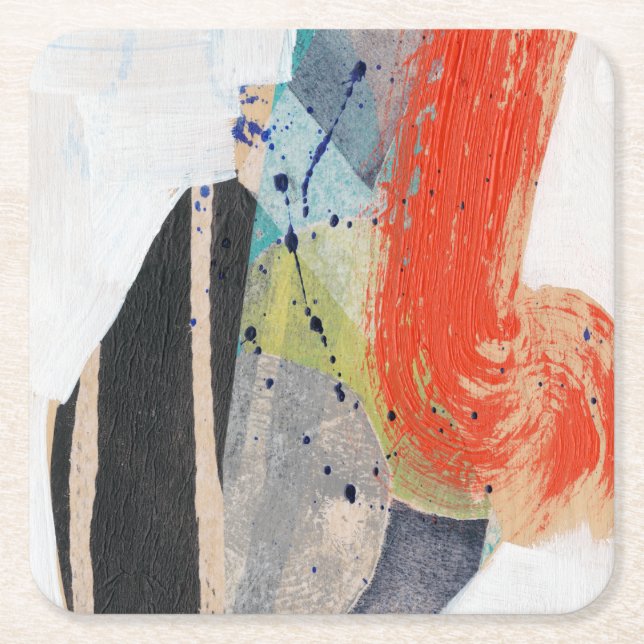 Pop Quirk I Square Paper Coaster (Front)