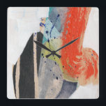 Pop Quirk I Square Wall Clock<br><div class="desc">Pop Quirk I by Jennifer Goldberger. Varying textures, colors, and shapes have been used to create a cool piece of modern art. | 161804FN</div>