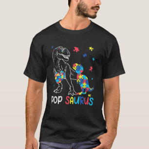 Pop Saurus Autism Awareness Autistic Dinosaur Fami T-Shirt