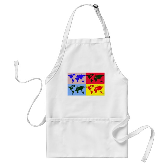 pop style world map standard apron (Front)