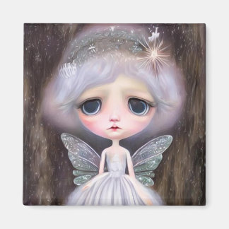 Pop Surrealism Vintage Sad Fairy Doll Magnet