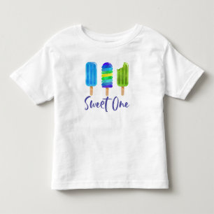 Pop Sweet One 1st Birthday blue green Toddler T-Shirt