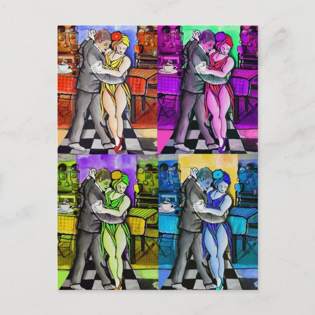 Pop Tango Dancing Postcard (Front)