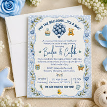 Pop the Balloons Baby Shower Invitation