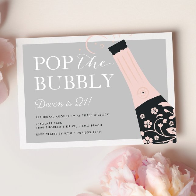 Pop the Bubbly | Birthday Party Invitation (Creator Uploaded)