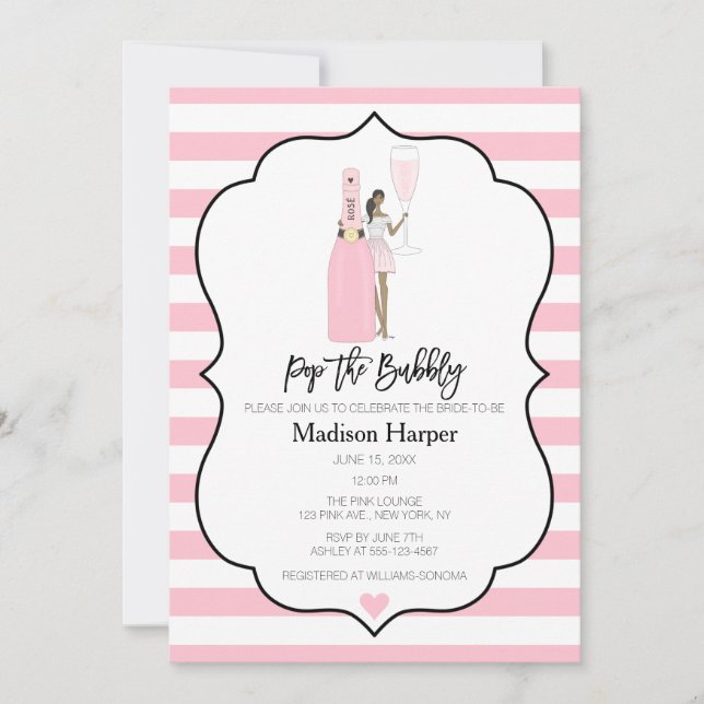 Pop the Bubbly Bridal Shower Invitation (Front)