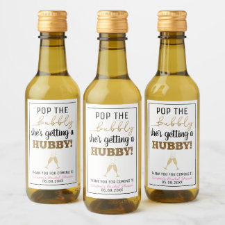 Pop the Bubbly Brunch Bridal Shower Wine Label