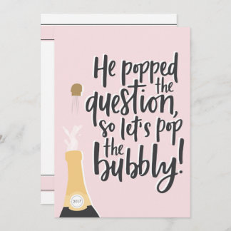 Pop the Bubbly Engagement Party Invitation