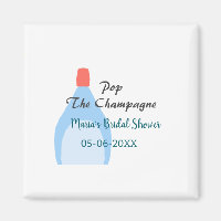Pop the Champagne blue bridal shower add name date