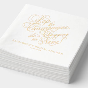 Pop the Champagne Bridal Shower Foil Napkins