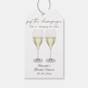 Pop the Champagne Bridal shower Gift Tags