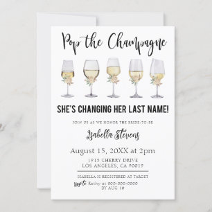Pop The Champagne Bridal Shower Invitation