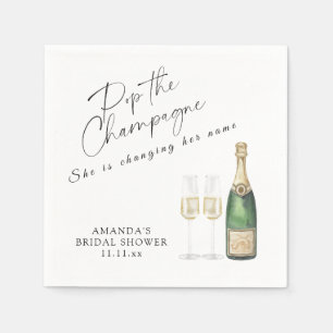 Pop the Champagne Bridal shower Napkin