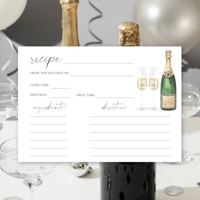 Pop the Champagne Bridal shower - recipe card (Creator Uploaded)